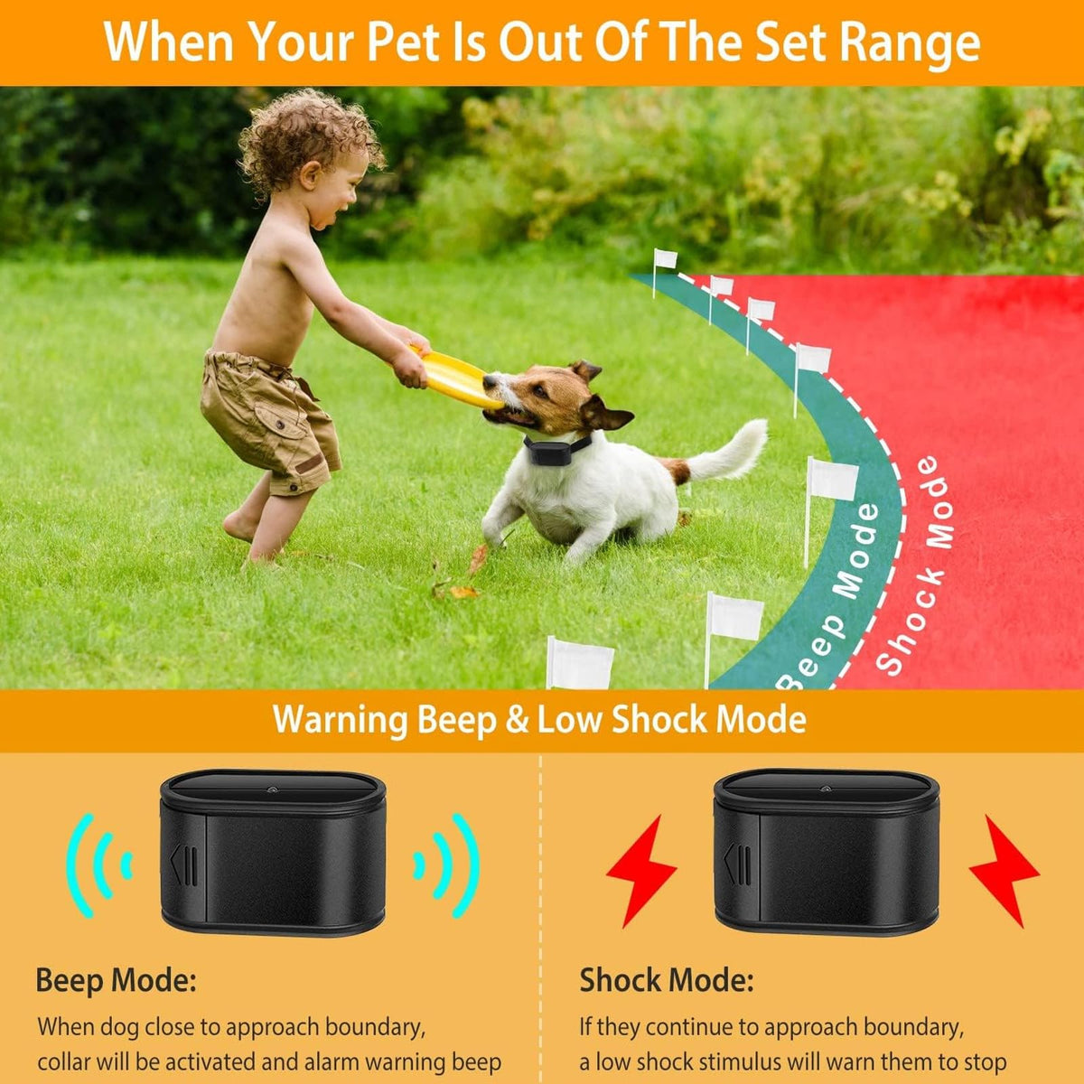 Electric In-ground Dog Fence with Waterproof Collar W6287