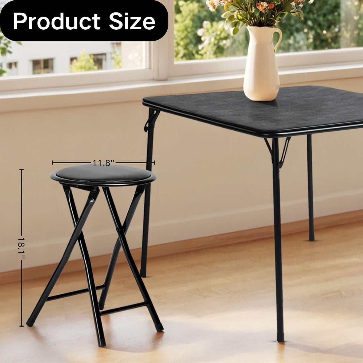 18-Inch Backless Folding Stools Set of 4 O118645