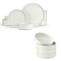 Speckled White 12 Pc Stoneware Dinnerware Set B916731
