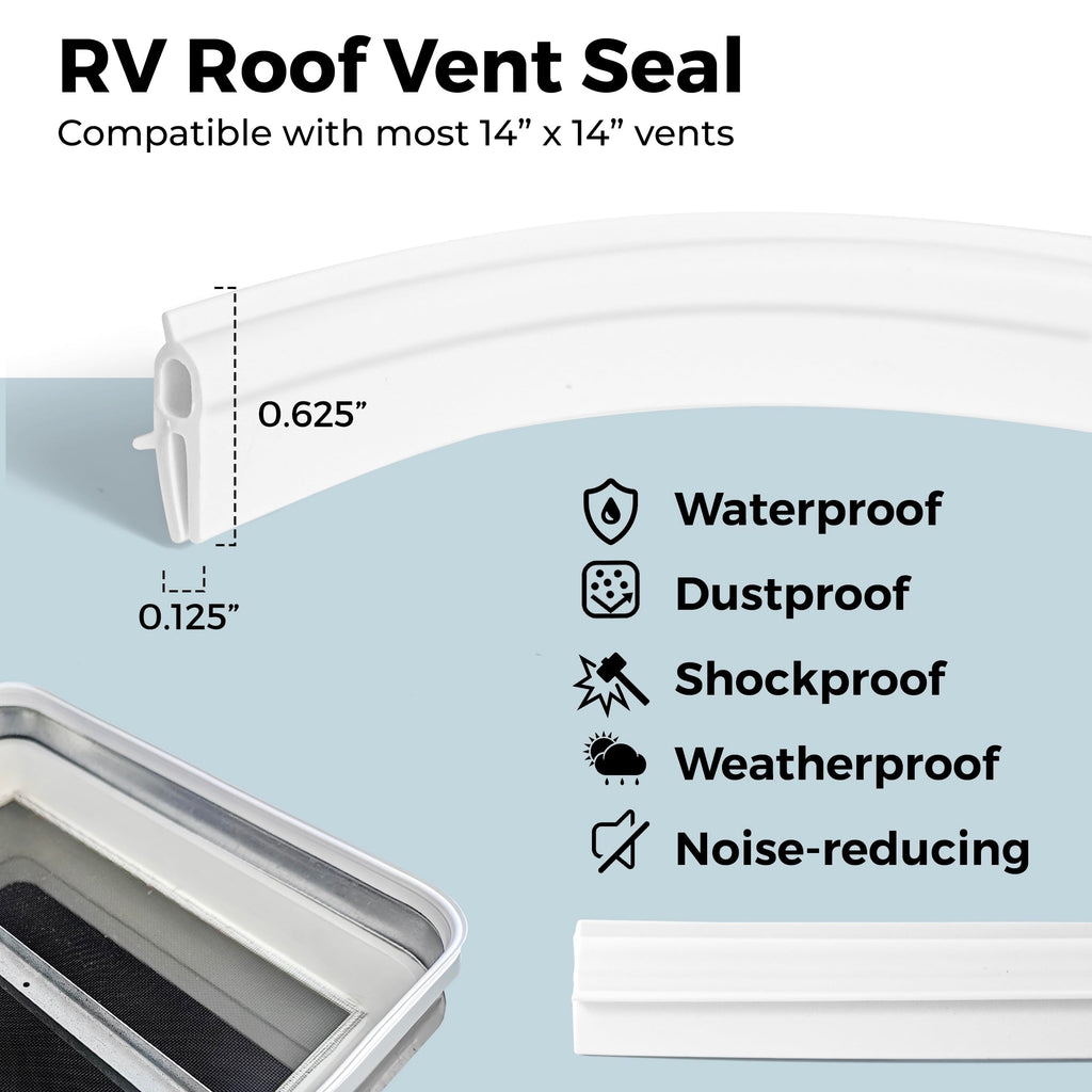 14" RV Roof Vent Cover with Rubber Seal Strip J527