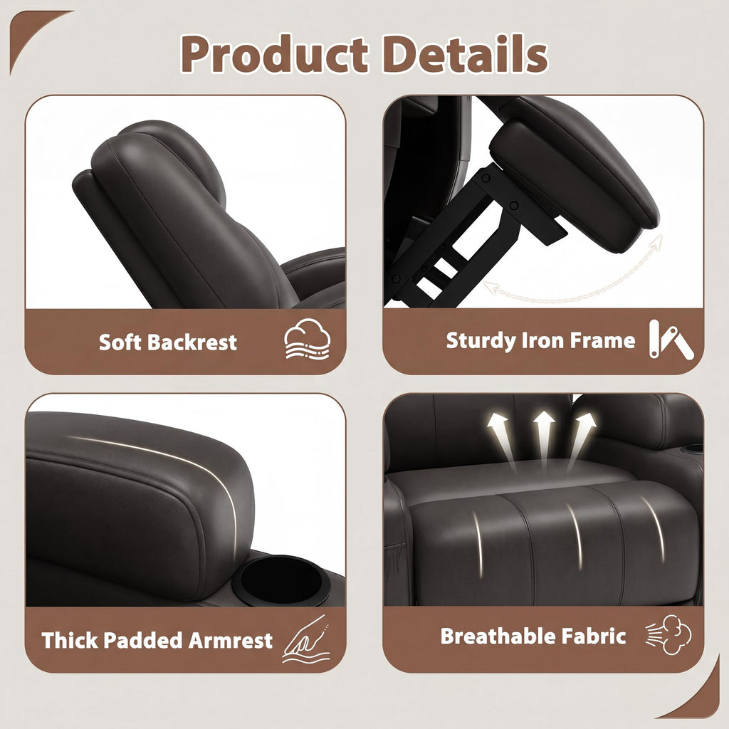 Swivel Rocker Recliner Chair with Vibration Massage M4958