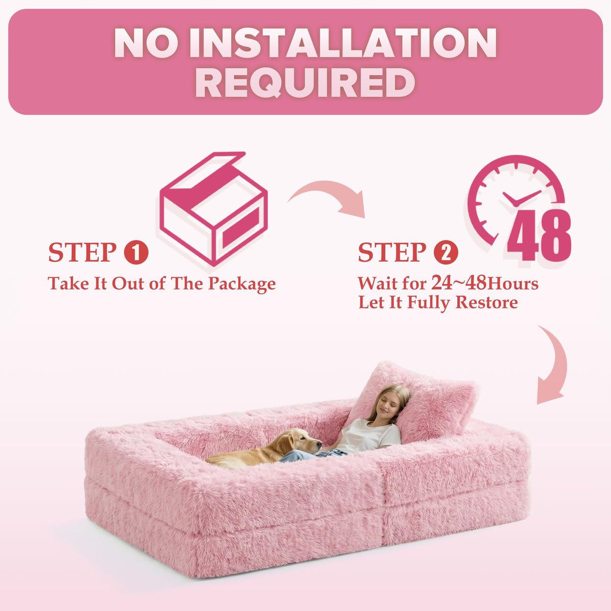 Convertible Sofa Bed 3-in-1 Futon with Pillow U684609