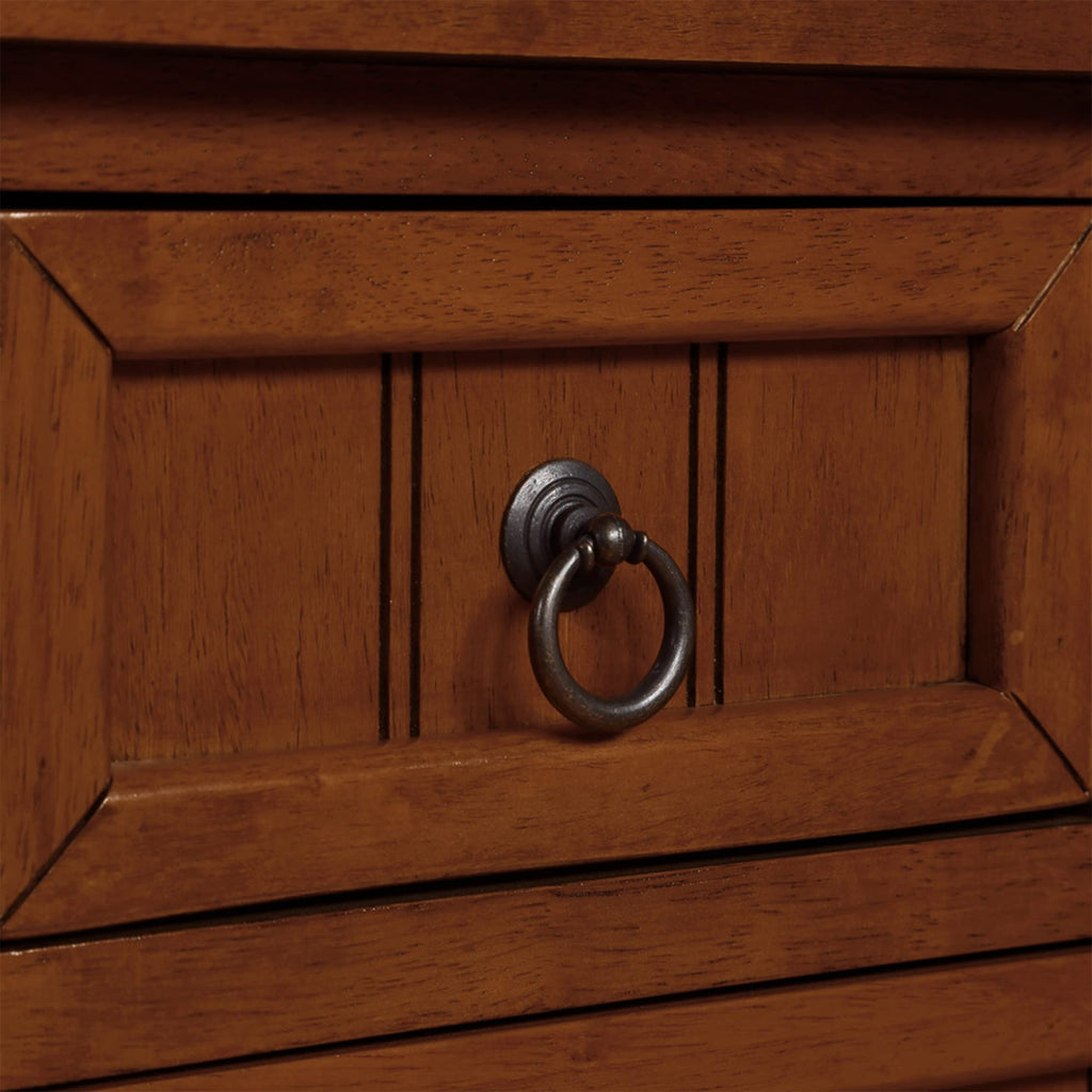 Cherry Hall Table with 3 Storage Drawers and Shelf Y589
