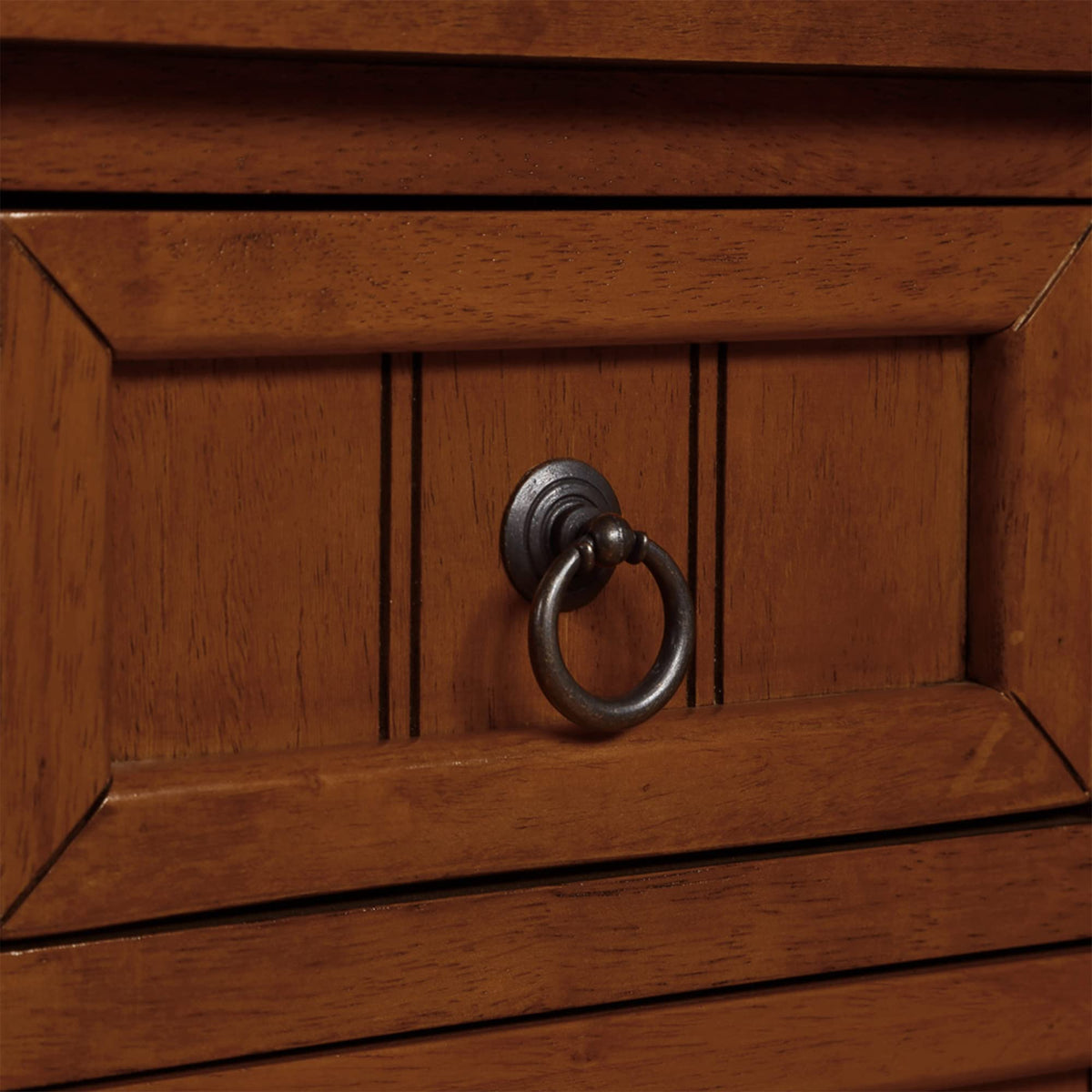 Cherry Hall Table with 3 Storage Drawers and Shelf Y589