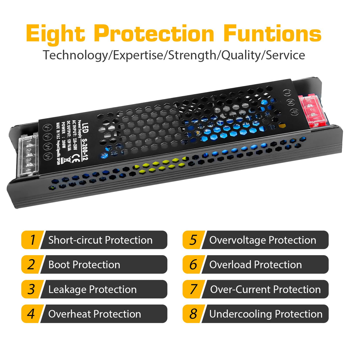 12V 200W Ultra Thin LED Power Supply E528418