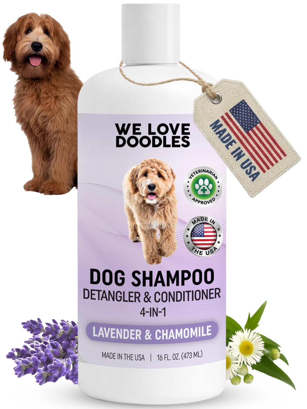 4-in-1 Dog Shampoo, Conditioner & Detangler, Lavender, 16 oz A195192