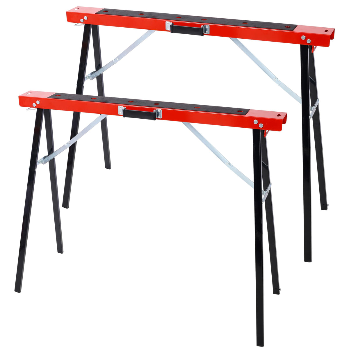 2 Pack Folding Heavy Duty Metal Sawhorse 550 Lb Capacity P636