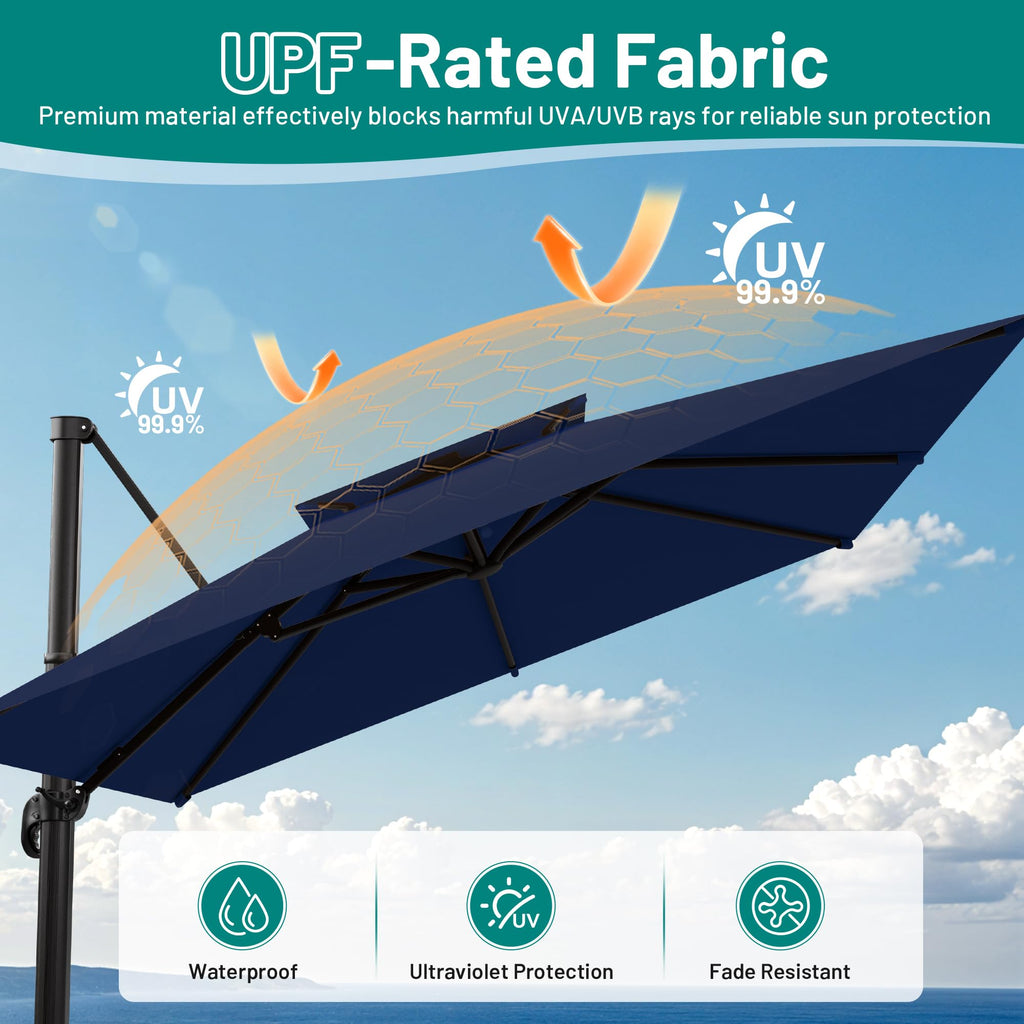 Navy Blue Cantilever Patio Umbrella A52711