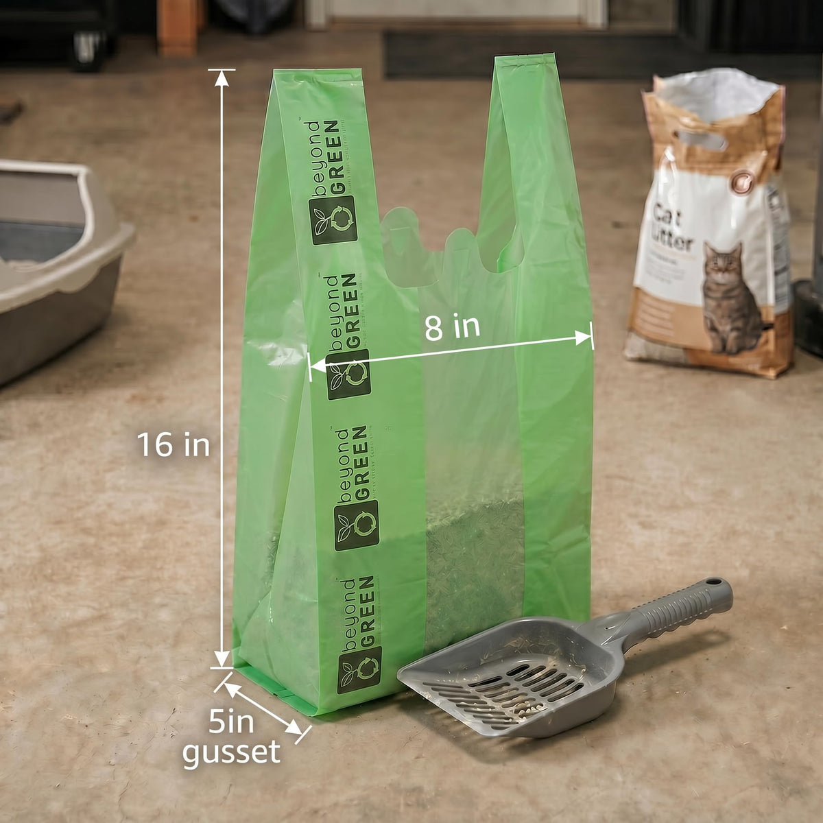 Cat Litter Bags with Handles, 300 Bags A6613