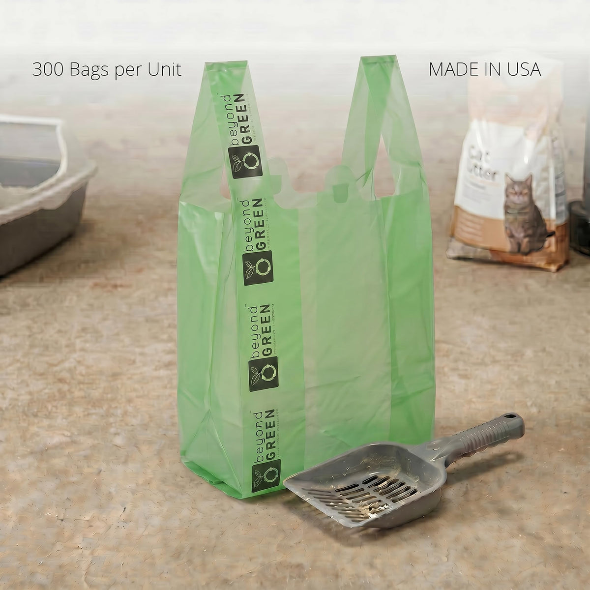 Cat Litter Bags with Handles, 300 Bags A6613