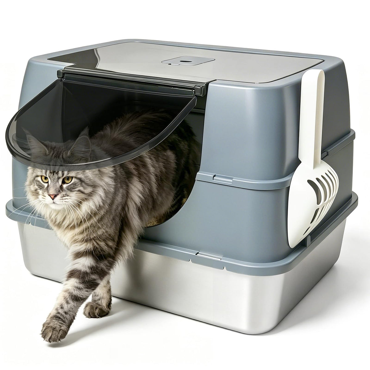 Stainless Steel Enclosed Litter Box T16590