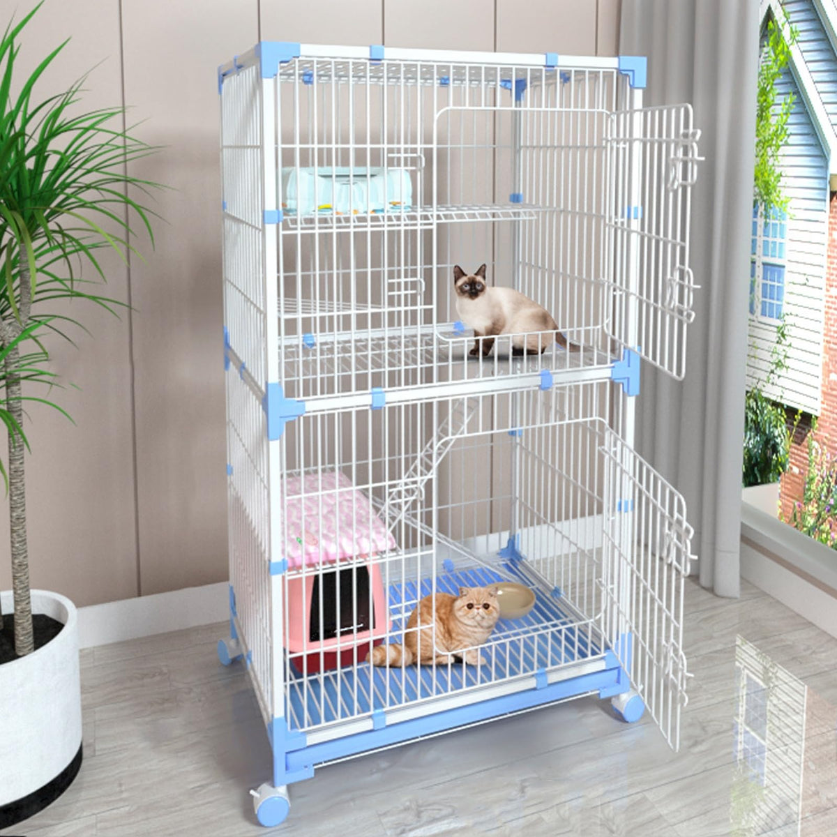 5-Tier Cat Cage with Wheels X234