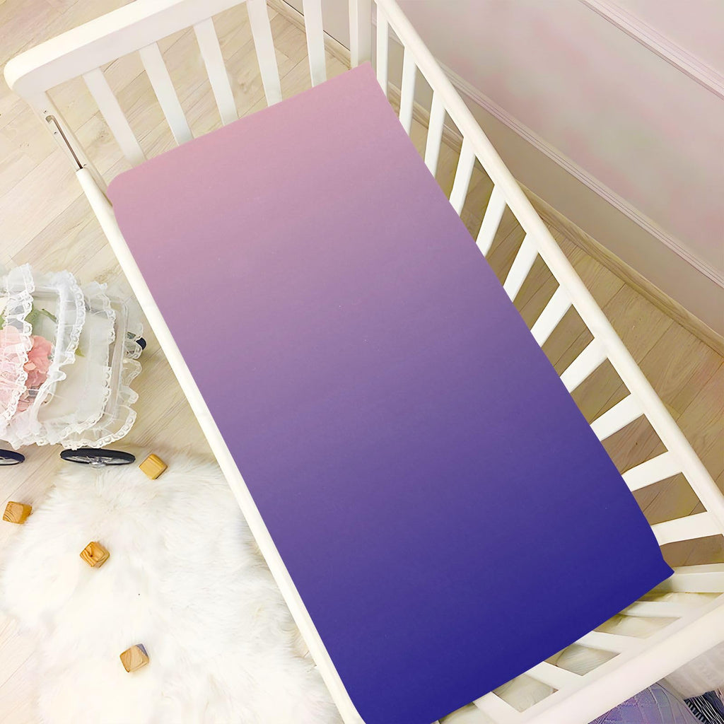 Dark Blue Pink Fitted Crib Sheet Microfiber Z868