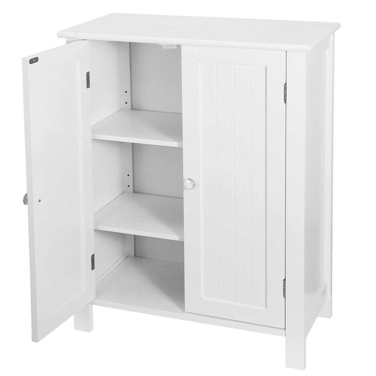 Bathroom Floor Storage Cabinet with Adjustable Shelf and Double Door C38084