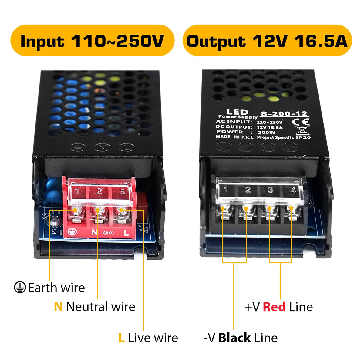 12V 200W Ultra Thin LED Power Supply E528418