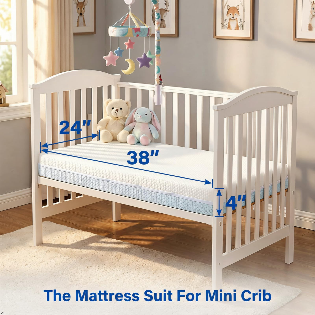 Mini Crib Mattress Dual-Sided Foam with Washable Cover X99671