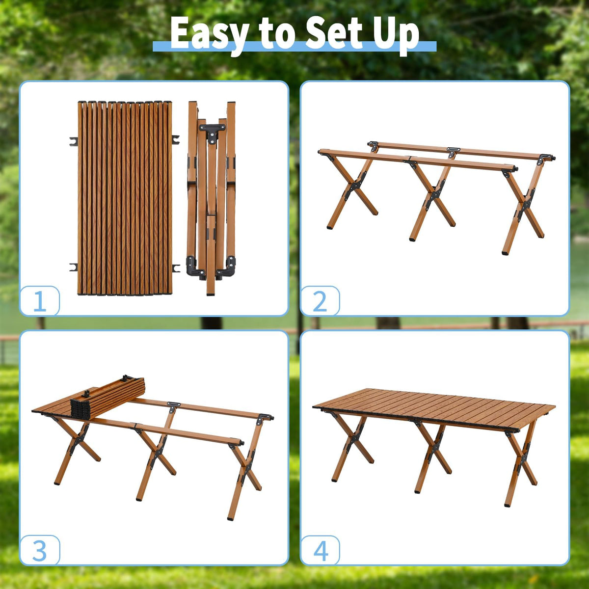 4Ft Aluminum Folding Camping Table W3527