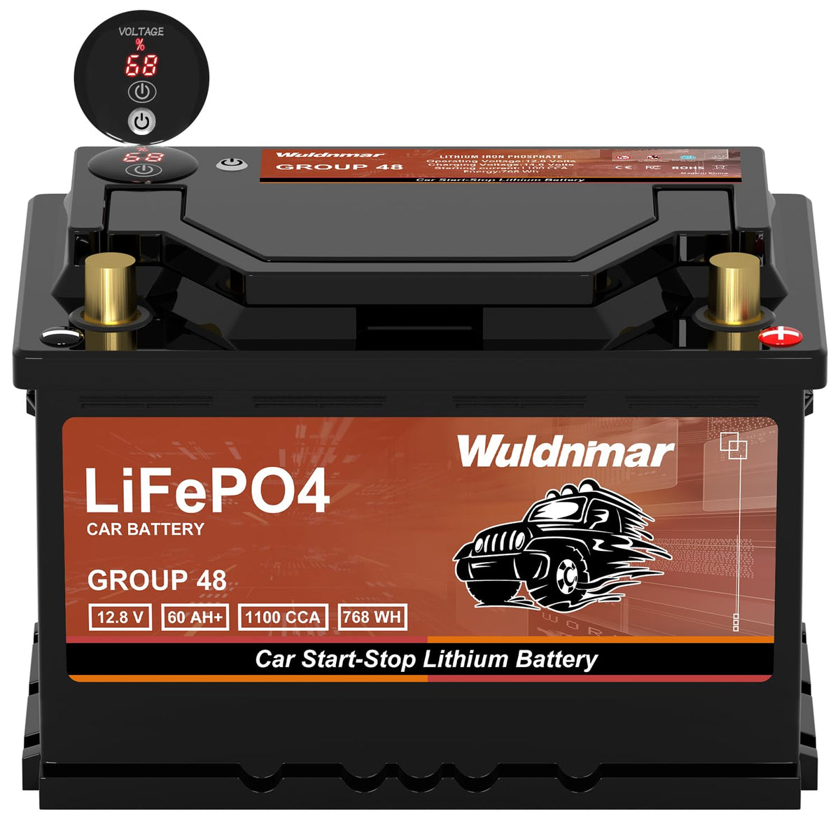 12.8V 60Ah 1100CCA Lithium Automotive Battery M5903