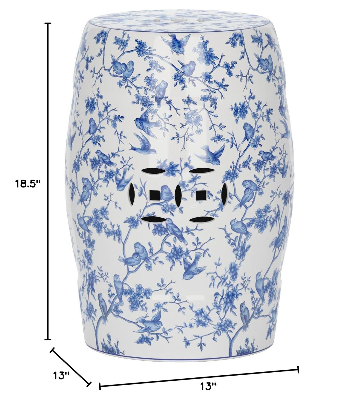 Blue Ceramic Garden Stool Y351