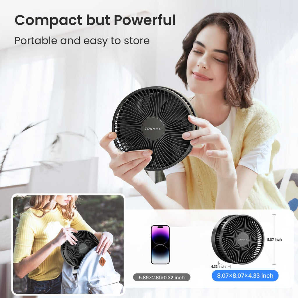 Portable Rechargeable Oscillating Standing Fan Y8070