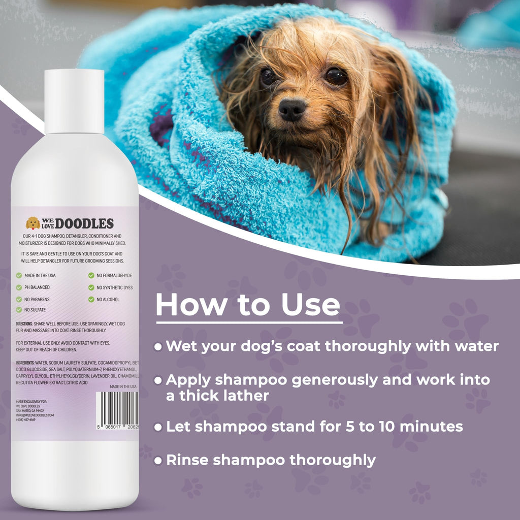 4-in-1 Dog Shampoo, Conditioner & Detangler, Lavender, 16 oz A195192
