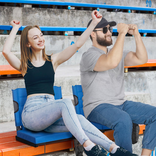 2 Pack Blue Stadium Seats for Bleachers with Back Support N802