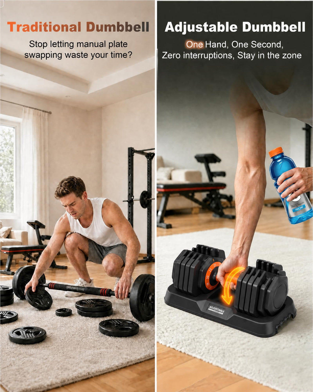 Adjustable Dumbbell Set 25lb/50lb E689