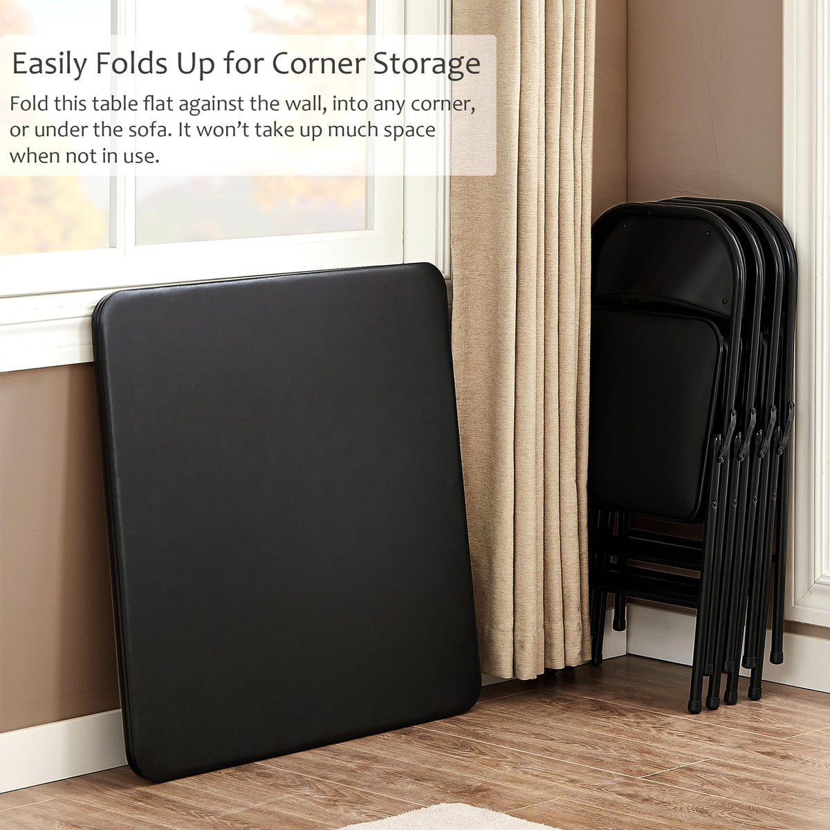 34'' Black Folding Card Table O344
