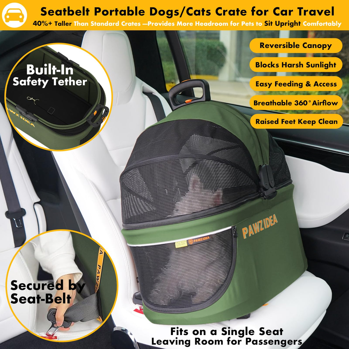 Foldable Pet Stroller with Detachable Carrier R189