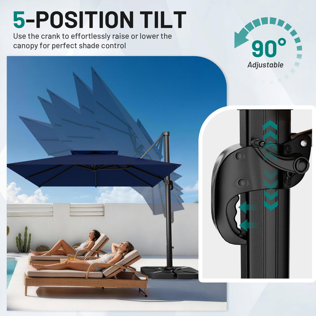 Navy Blue Cantilever Patio Umbrella A52711