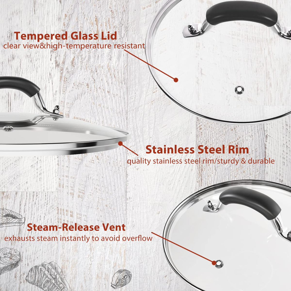 10.25 Inch Tempered Glass Lid G3807
