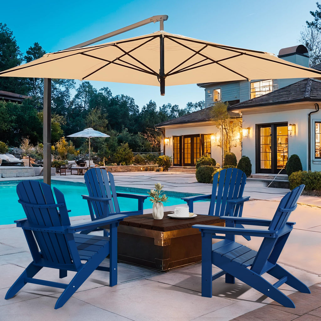 Plastic Adirondack Chair Set of 4 Navy Blue B665