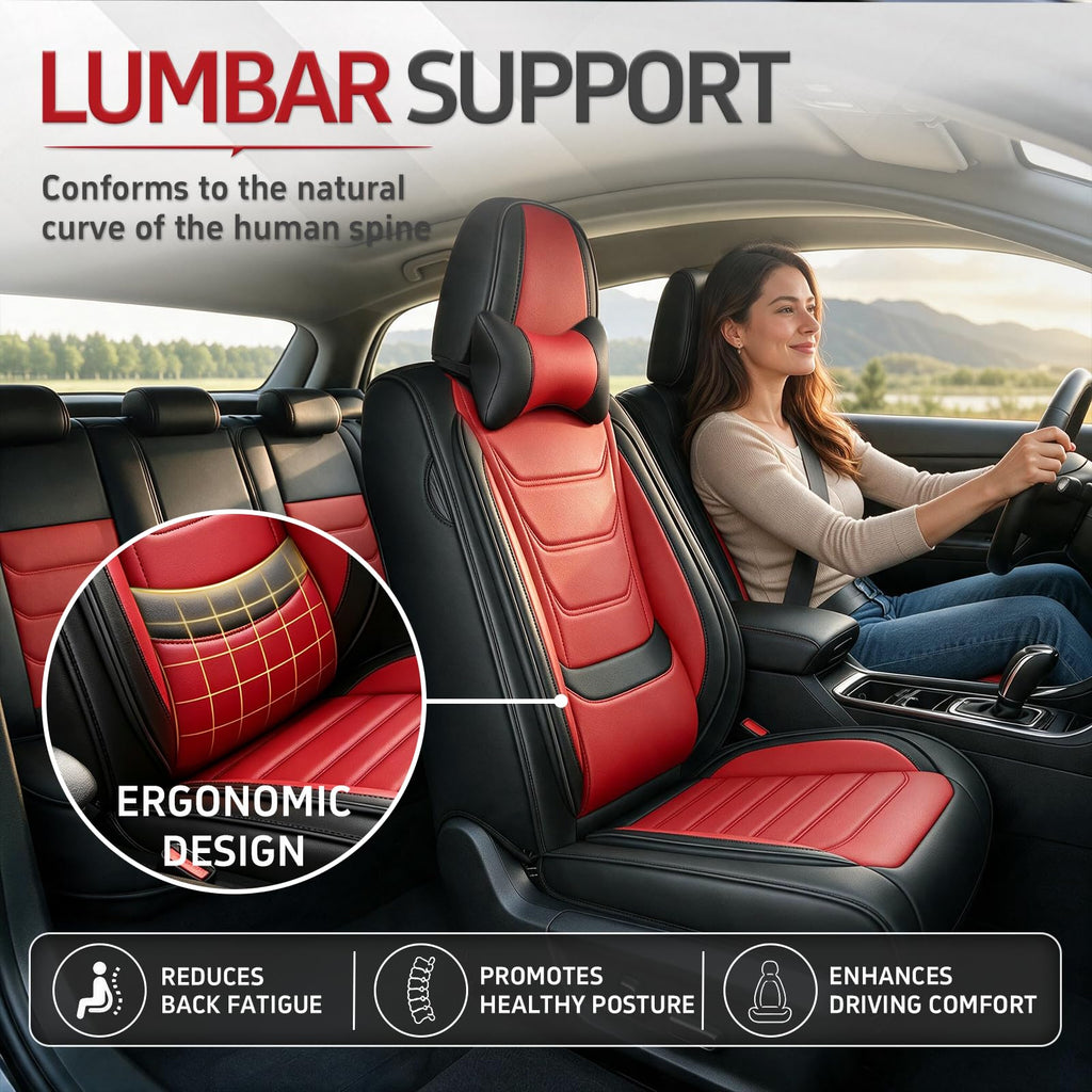 Black Red Seat Covers Full Set C226