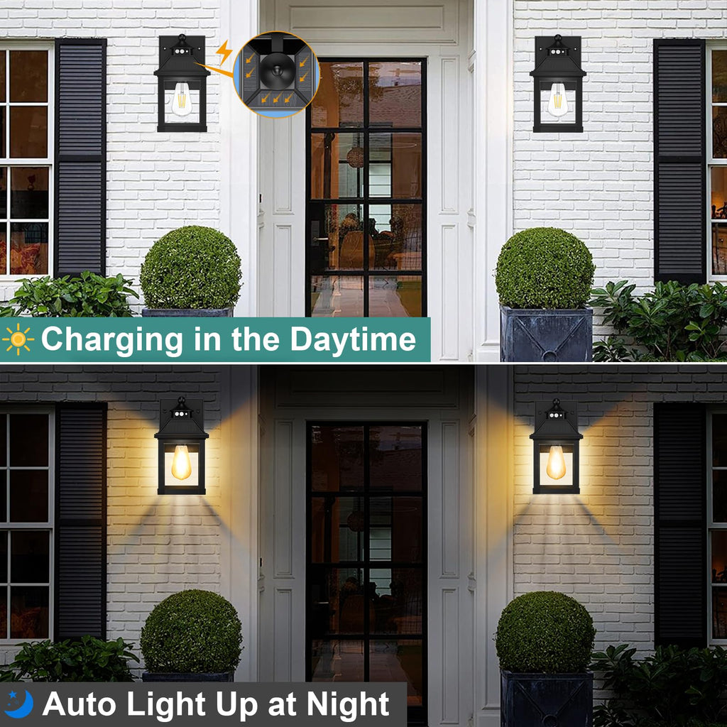 Solar Porch Lights Outdoor Dusk to Dawn with Motion Sensor T583