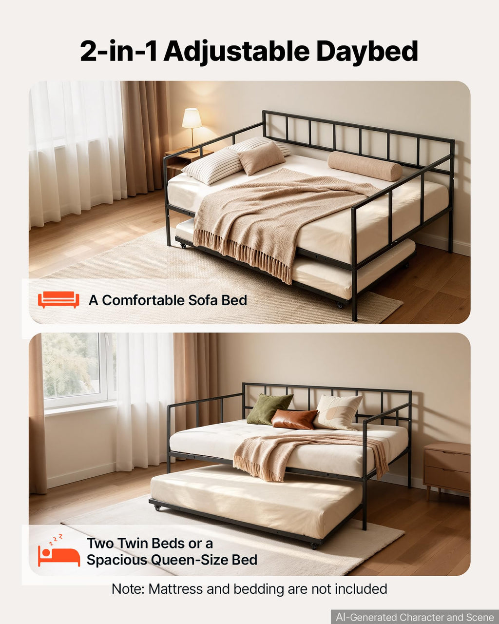 Full Size Daybed with Pop Up Trundle O151