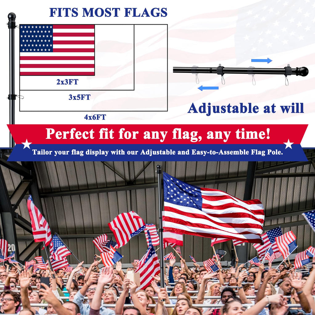 Tangle Free Stainless Steel Flag Pole Kit with Bracket W391647