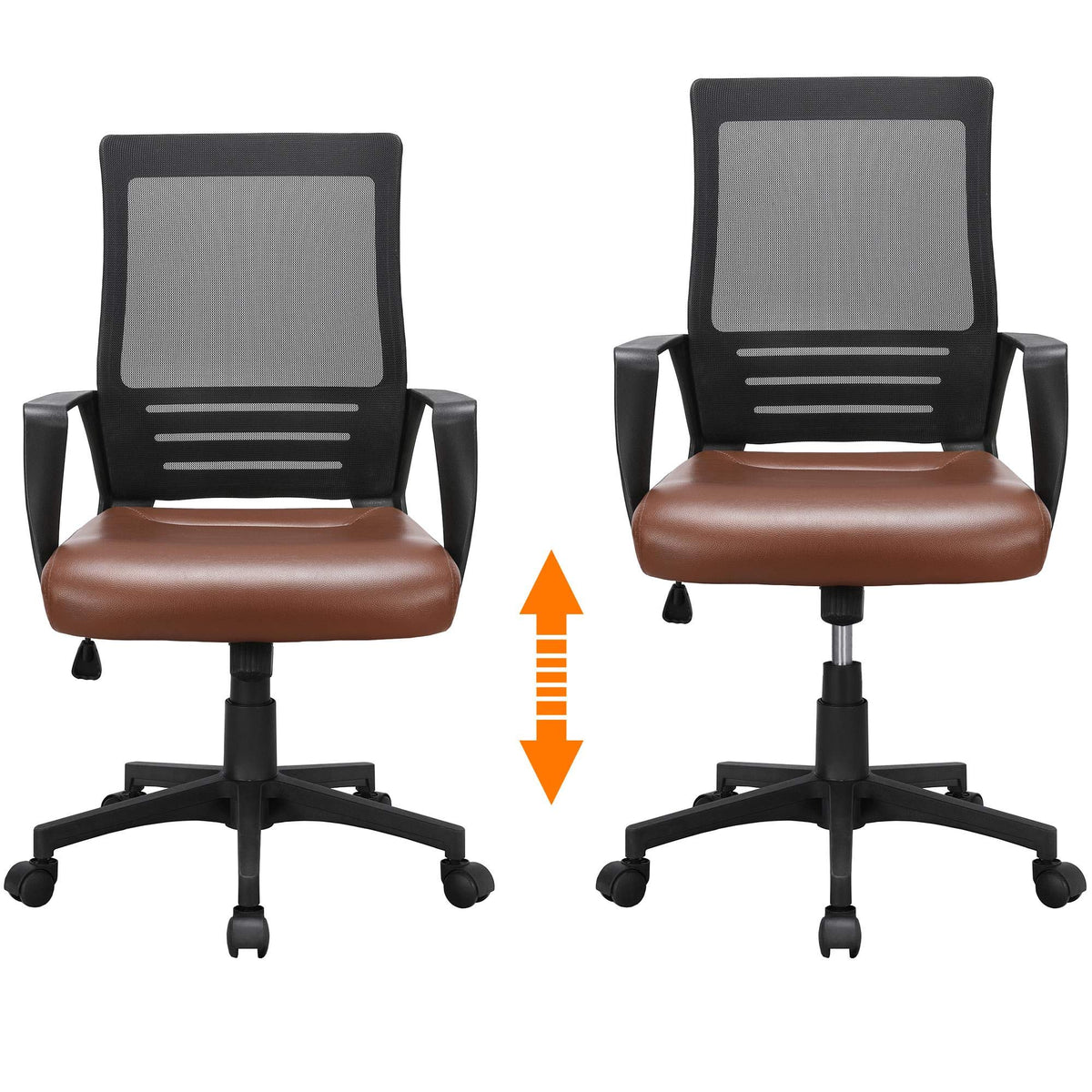 Brown Mesh Swivel Office Desk Chair K4938