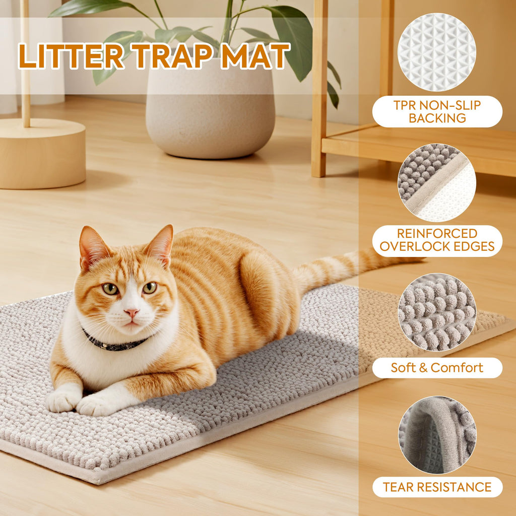 Soft Chenille Cat Litter Box Mat 48'' x 36'' O230497