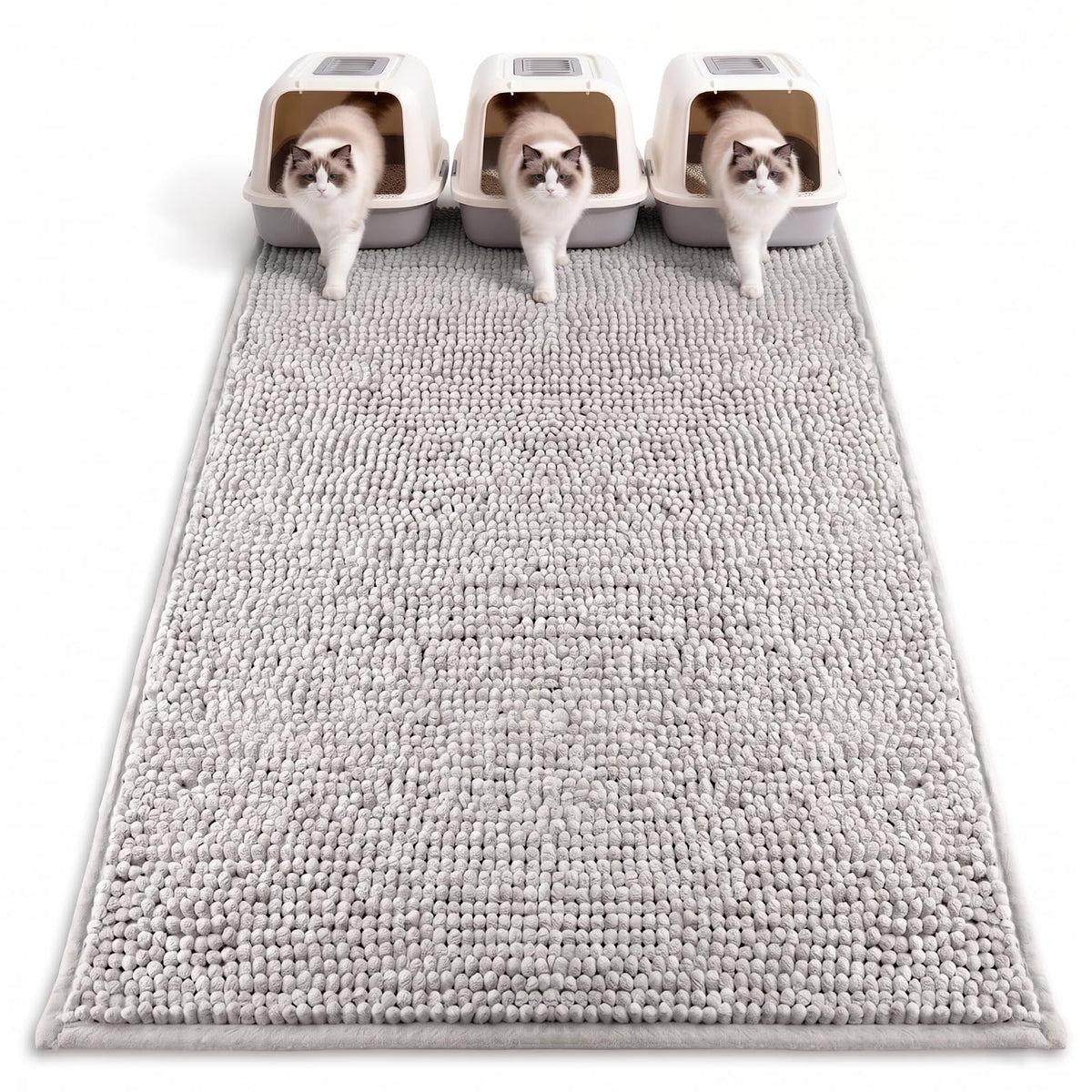 Soft Chenille Cat Litter Box Mat 48'' x 36'' O230497