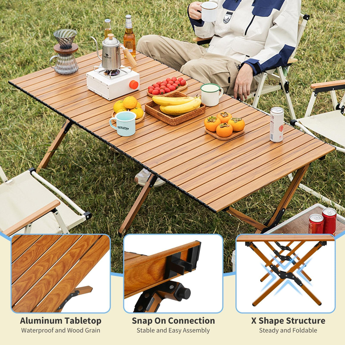4Ft Aluminum Folding Camping Table W3527