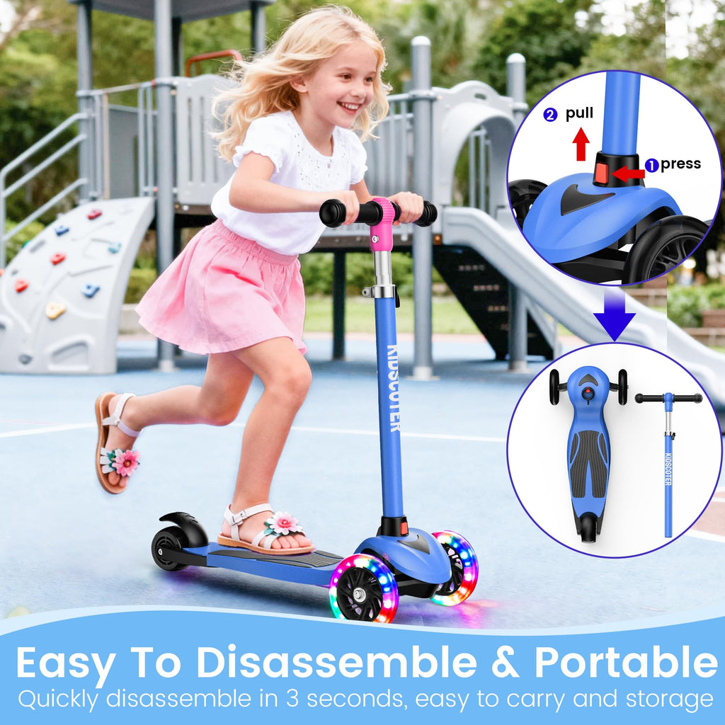 Multicolor 3 Wheel Kids Scooter with LED Light-Up Wheels A14556