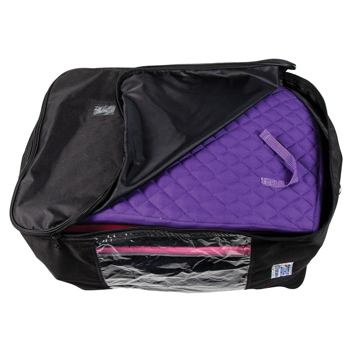 Black Nylon Lined Storage Bag with Three-Sided Zipper A273