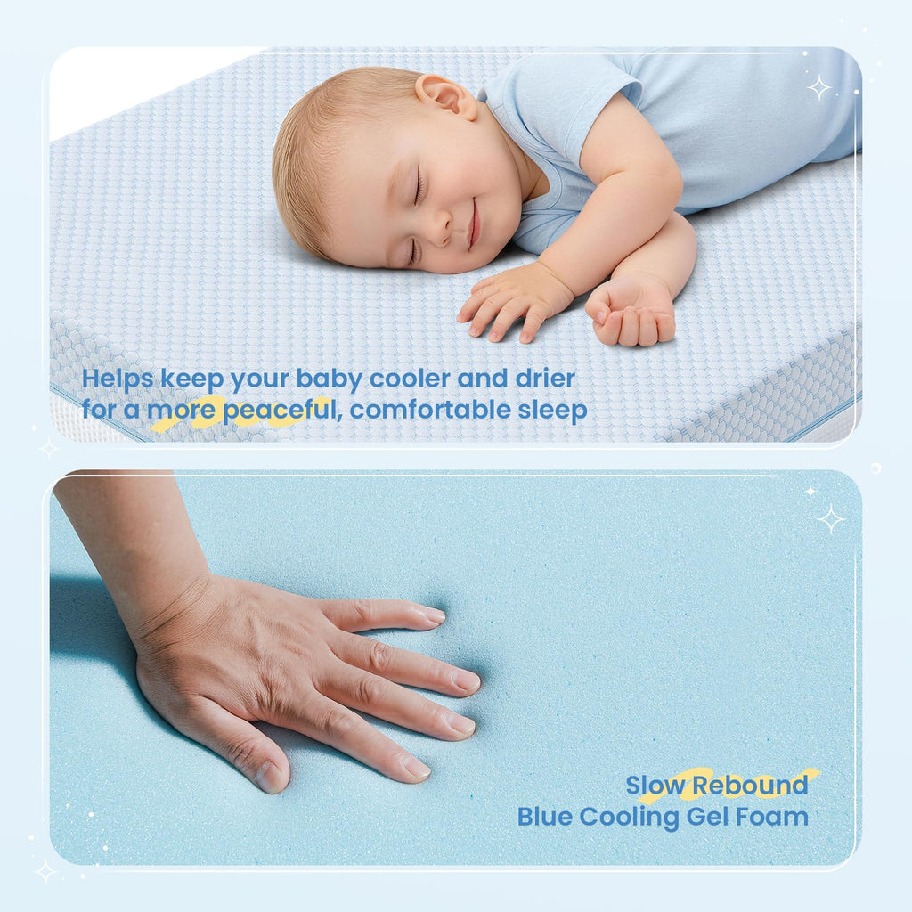 38x24x4 Cooling Gel Memory Foam Mini Crib Mattress J6858