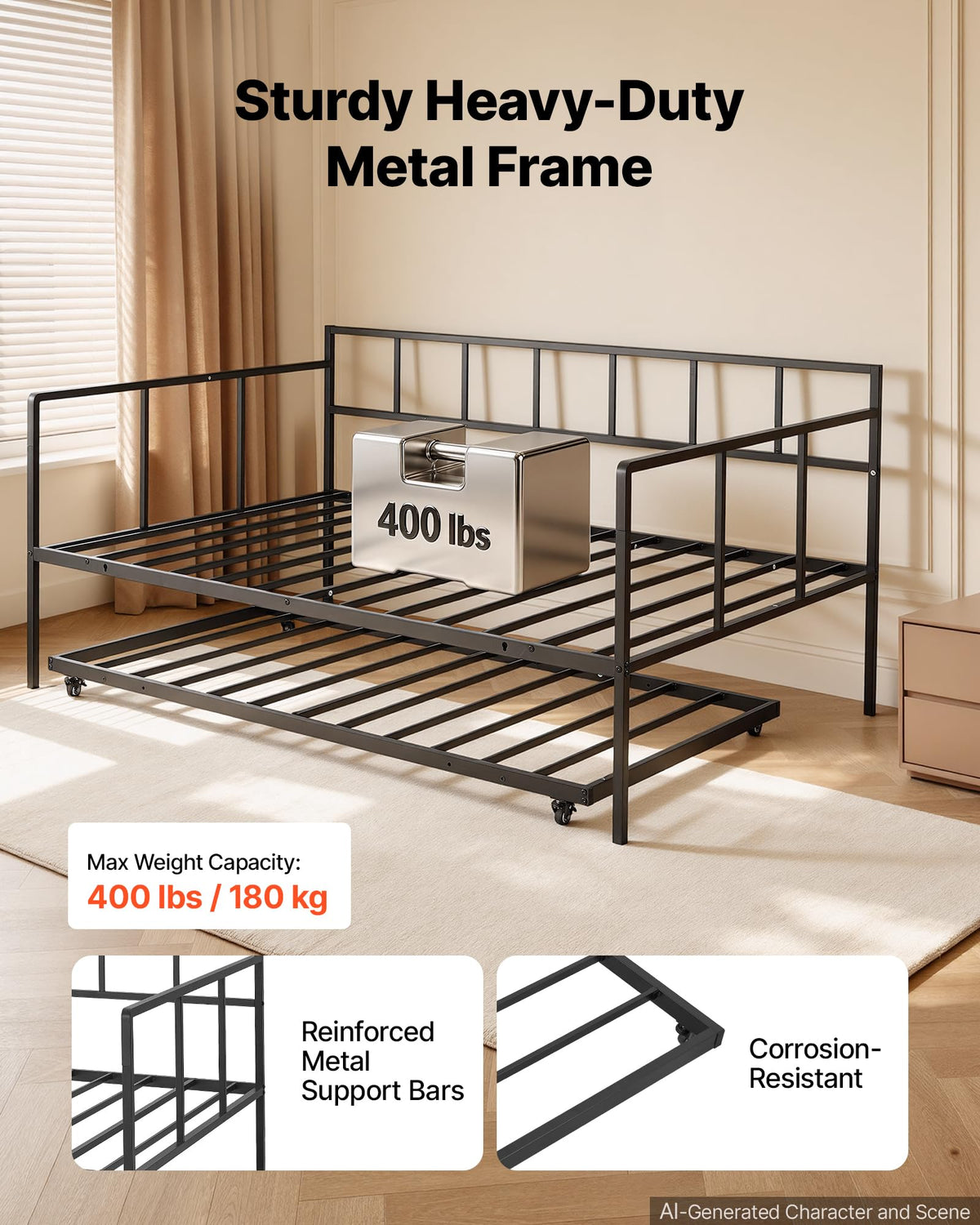 Full Size Daybed with Pop Up Trundle O151