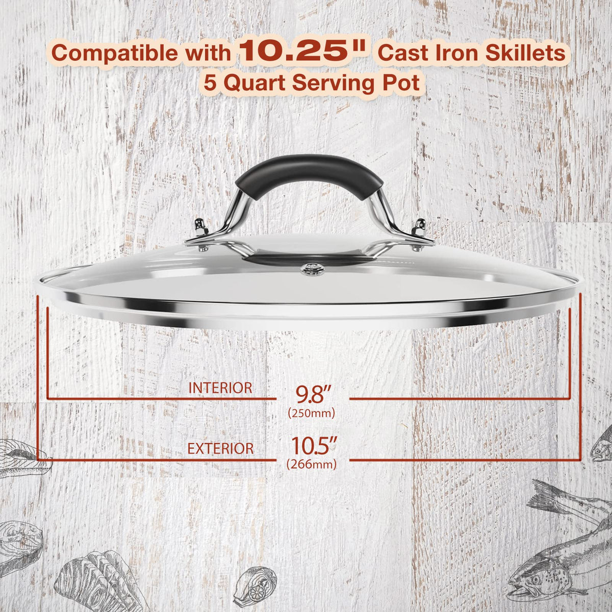 10.25 Inch Tempered Glass Lid G3807