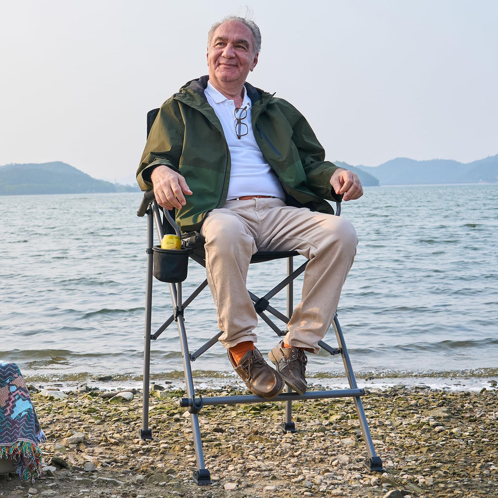 Foldable Camping Chair with Carry Bag Black E95974
