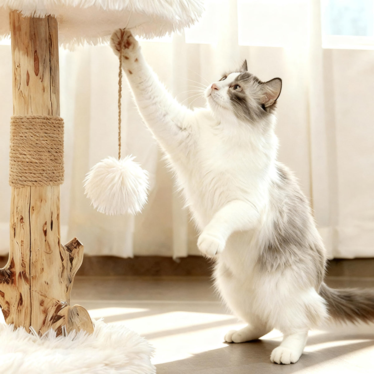 Modern Cat Tree Tower with Sisal Scratching Post W214