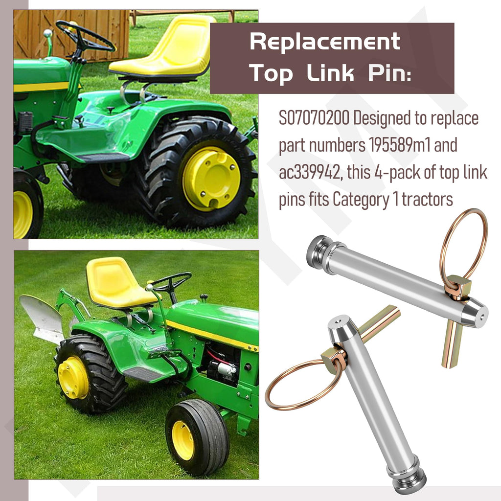 Cat 1 Top Link Pin Hitch Accessories, 4 Pack, 5-1/2, 3/4" J508