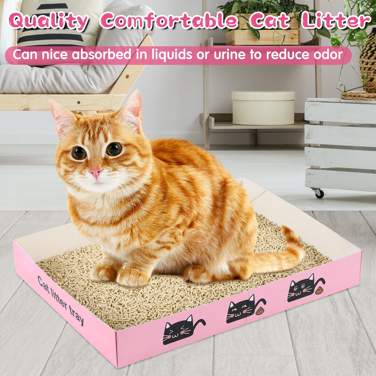 30 Pack Disposable Paper Cat Litter Box T297483