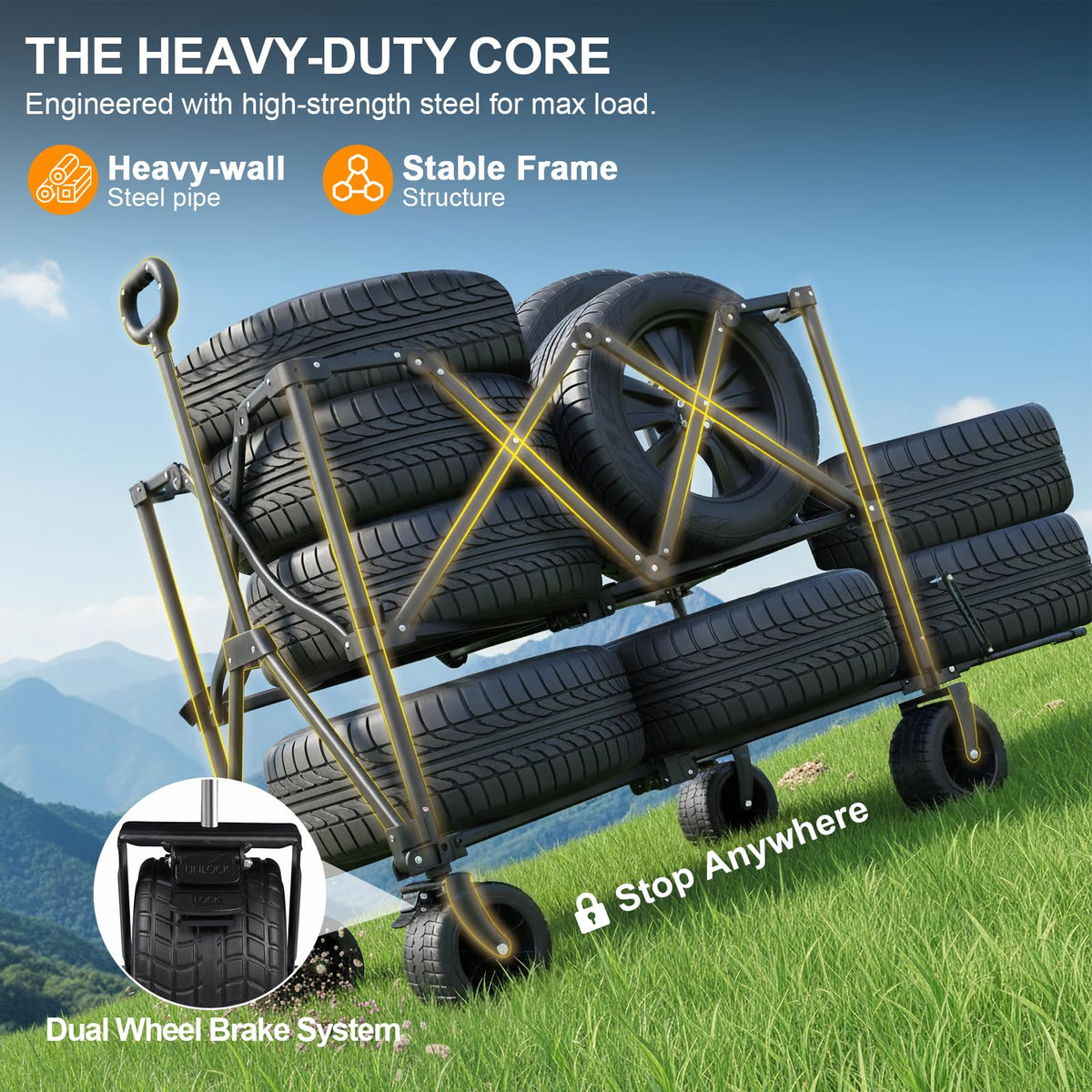 Heavy Duty Collapsible Double Decker Wagon Z16762